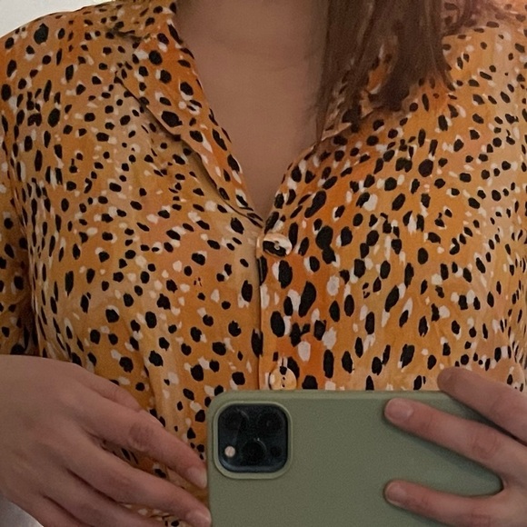 River Island| Animal Print Romper, Short Sleeve/Collard w Tie Waist•••NWT - Picture 10 of 16
